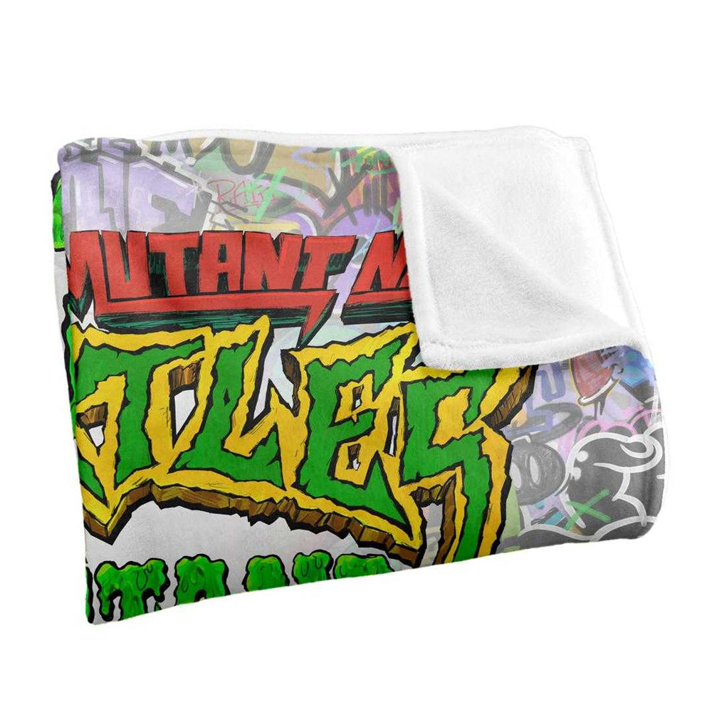 Multicoloured - Back - Teenage Mutant Ninja Turtles: Mutant Mayhem Silky Graffiti Logo Blanket