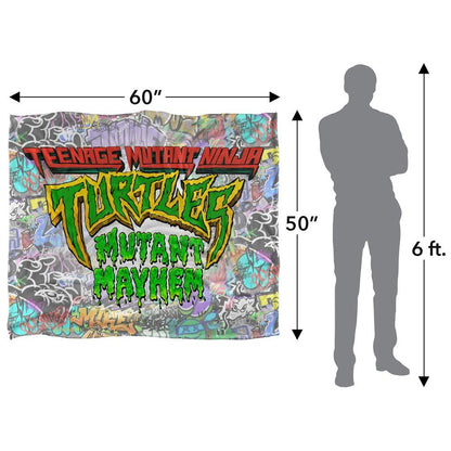 Multicoloured - Pack Shot - Teenage Mutant Ninja Turtles: Mutant Mayhem Silky Graffiti Logo Blanket