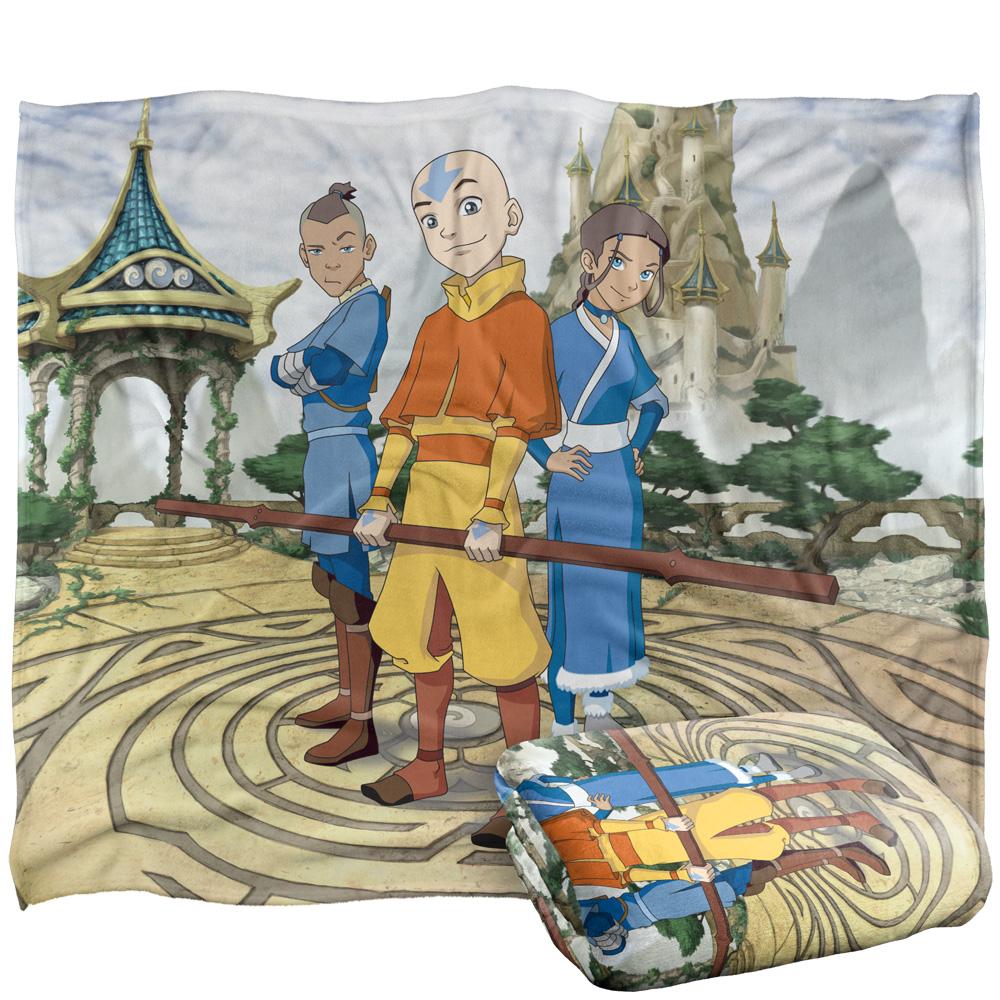 White-Multicoloured - Back - Avatar: The Last Airbender Silky Characters Supersoft Blanket