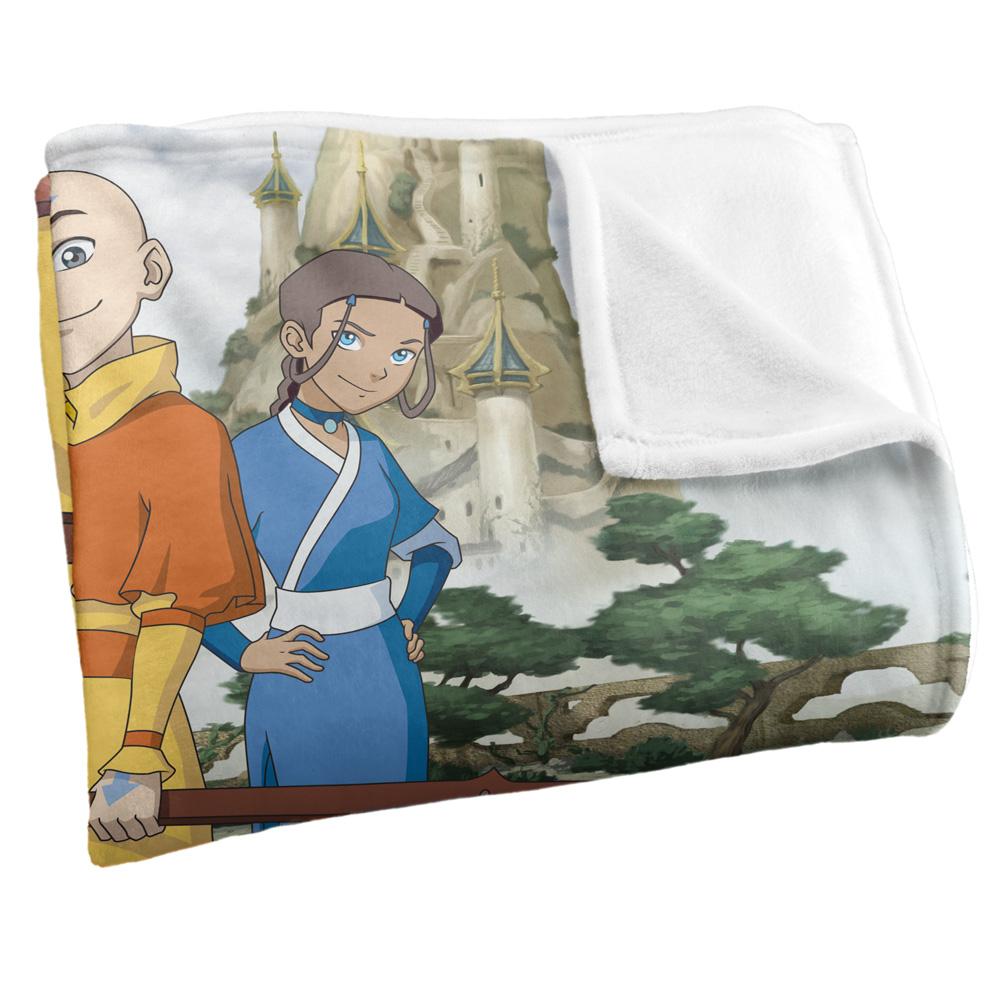 White-Multicoloured - Side - Avatar: The Last Airbender Silky Characters Supersoft Blanket