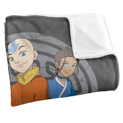 Grey-Blue-Yellow - Side - Avatar: The Last Airbender Silky Team Supersoft Blanket