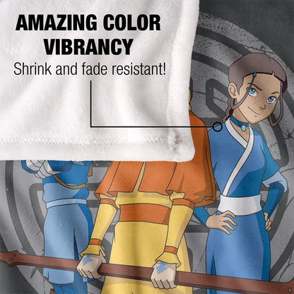 Grey-Blue-Yellow - Lifestyle - Avatar: The Last Airbender Silky Team Supersoft Blanket