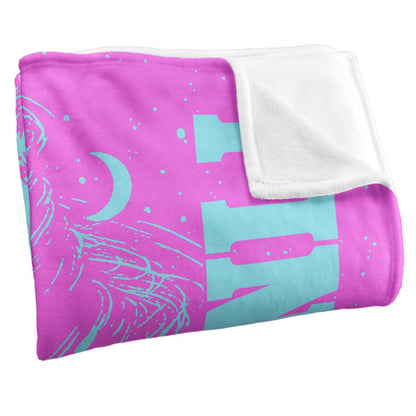 Pink-Blue - Side - Pink Floyd Silky Space Faces Supersoft Blanket