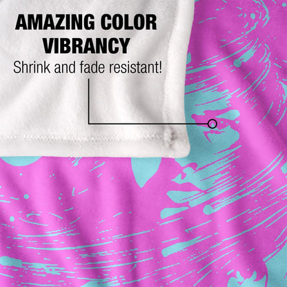 Pink-Blue - Lifestyle - Pink Floyd Silky Space Faces Supersoft Blanket