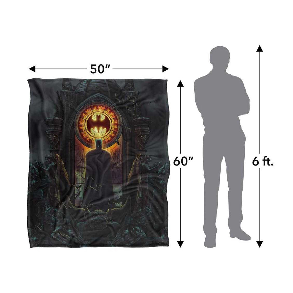 Black-Yellow - Side - Batman Silky Tower Supersoft Blanket