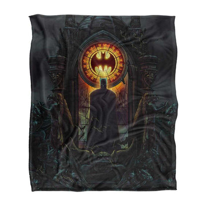 Black-Yellow - Front - Batman Silky Tower Supersoft Blanket