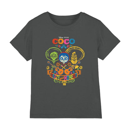 Dark Heather - Front - Coco Girls Miguel Skeleton Heather T-Shirt