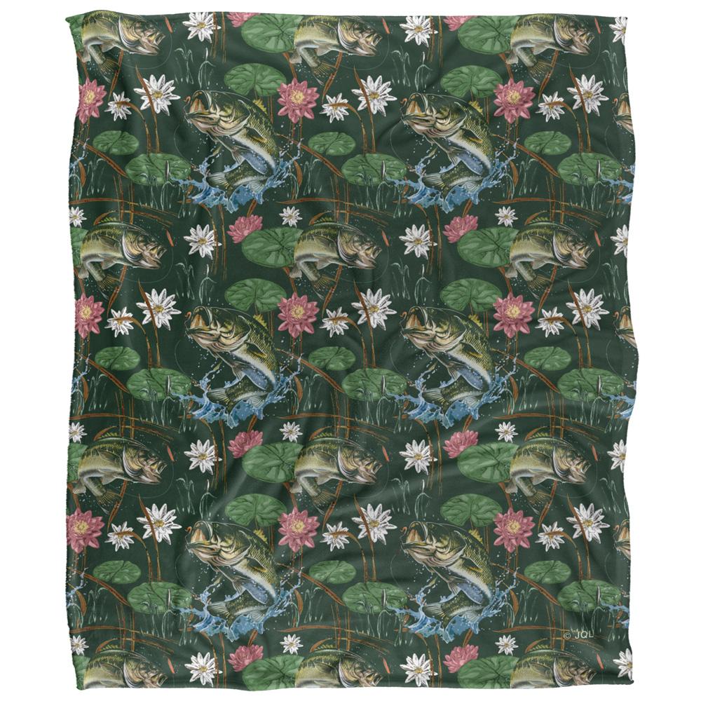 Green - Front - JQ Licensing Jl-Jp-Jq Silky Tiki Flower Fishing Supersoft Blanket