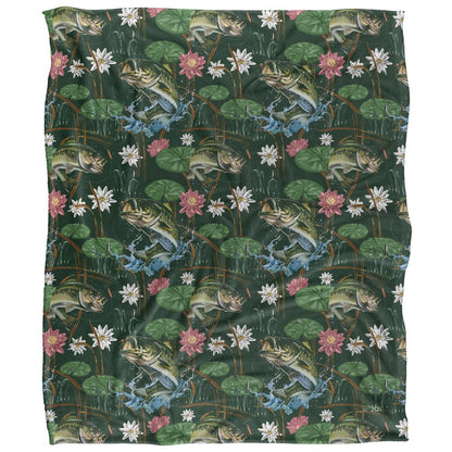 Green - Front - JQ Licensing Jl-Jp-Jq Silky Tiki Flower Fishing Supersoft Blanket
