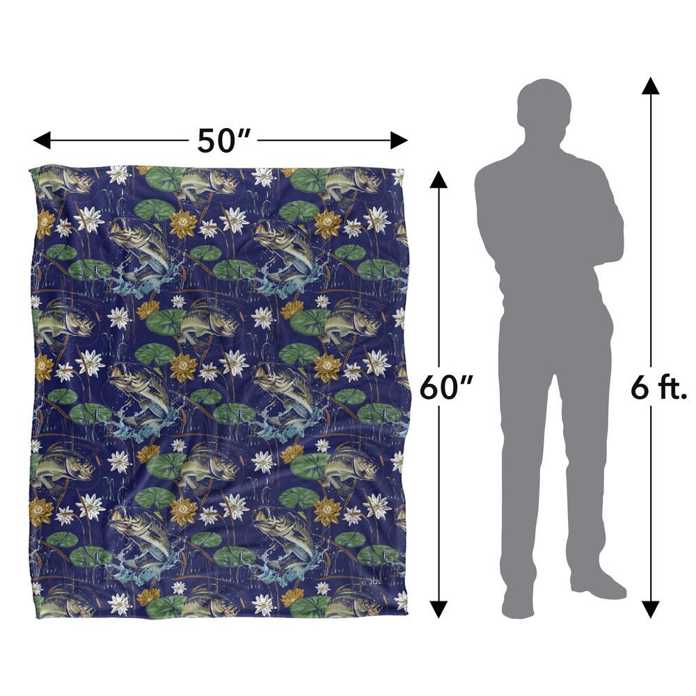 Blue - Pack Shot - JQ Licensing Jl-Jp-Jq Silky Tiki Flower Fishing Supersoft Blanket