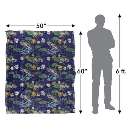 Blue - Pack Shot - JQ Licensing Jl-Jp-Jq Silky Tiki Flower Fishing Supersoft Blanket