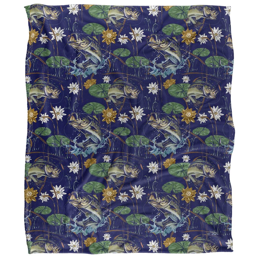 Blue - Front - JQ Licensing Jl-Jp-Jq Silky Tiki Flower Fishing Supersoft Blanket