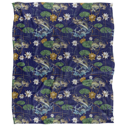 Blue - Front - JQ Licensing Jl-Jp-Jq Silky Tiki Flower Fishing Supersoft Blanket
