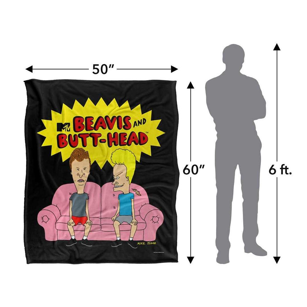 Multicoloured - Side - Beavis & Butthead Silky Sofa Supersoft Blanket