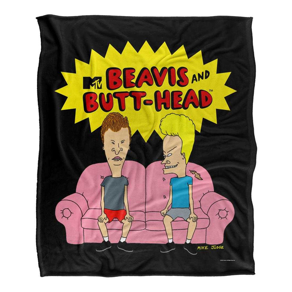Multicoloured - Front - Beavis & Butthead Silky Sofa Supersoft Blanket