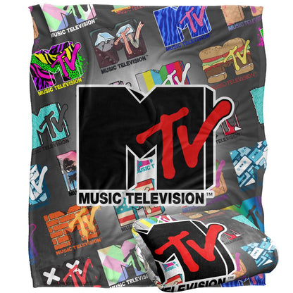 Multicoloured - Back - MTV Silky Logo Supersoft Blanket