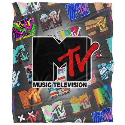 Multicoloured - Front - MTV Silky Logo Supersoft Blanket