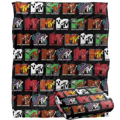 Multicoloured - Back - MTV Silky Logo Halloween Supersoft Blanket