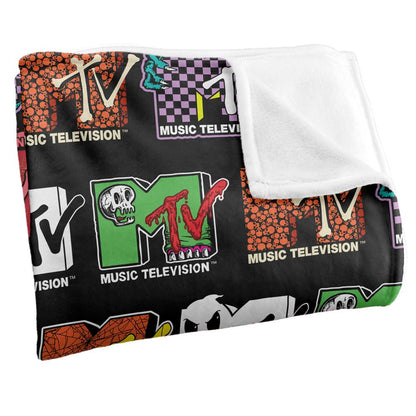 Multicoloured - Side - MTV Silky Logo Halloween Supersoft Blanket