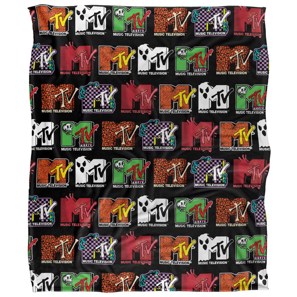 Multicoloured - Front - MTV Silky Logo Halloween Supersoft Blanket