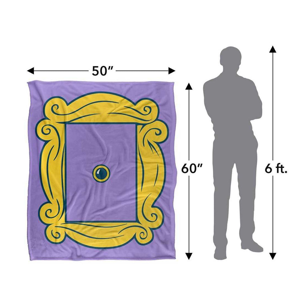 Purple-Yellow - Side - Friends Silky Door Supersoft Blanket