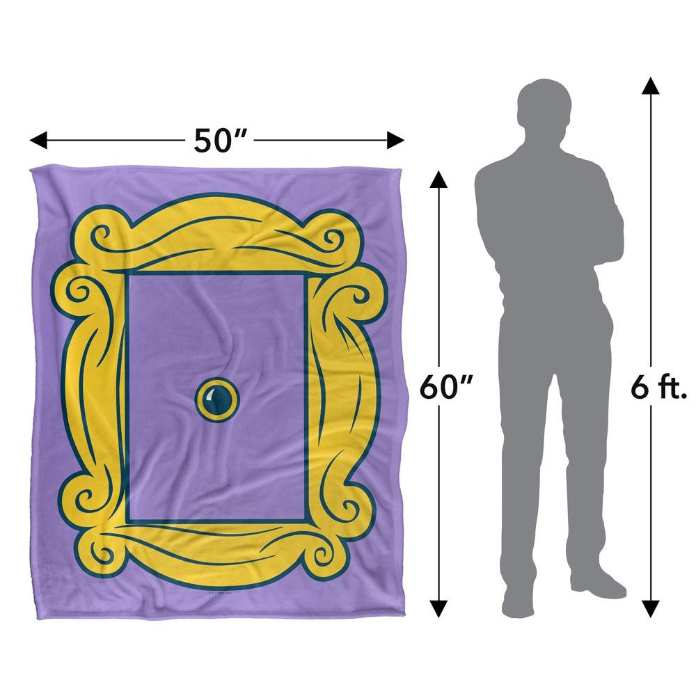 Purple-Yellow - Pack Shot - Friends Silky Door Supersoft Blanket