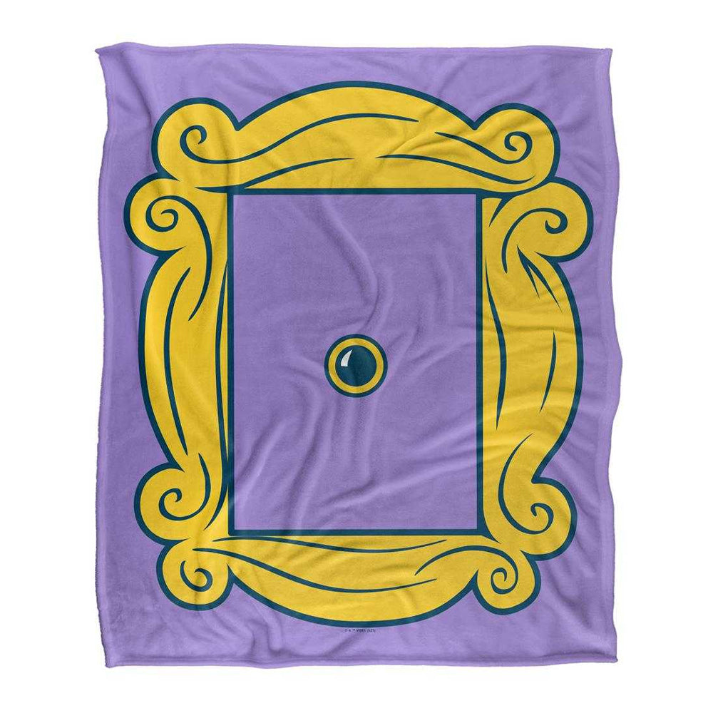 Purple-Yellow - Front - Friends Silky Door Supersoft Blanket