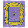 Purple-Yellow - Front - Friends Silky Door Supersoft Blanket