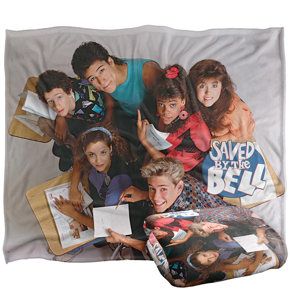 Multicoloured - Back - Saved By The Bell Silky Group Shot Supersoft Blanket
