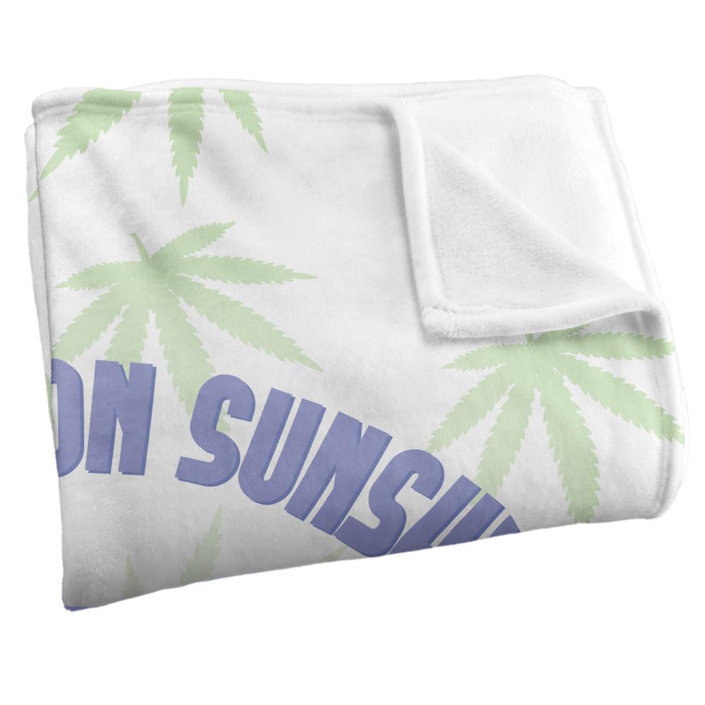 White-Lavender-Green - Side - South Park Dirty Stoned Silky Stone Towelie Supersoft Blanket