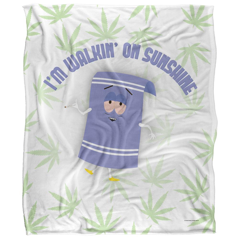 White-Lavender-Green - Front - South Park Dirty Stoned Silky Stone Towelie Supersoft Blanket