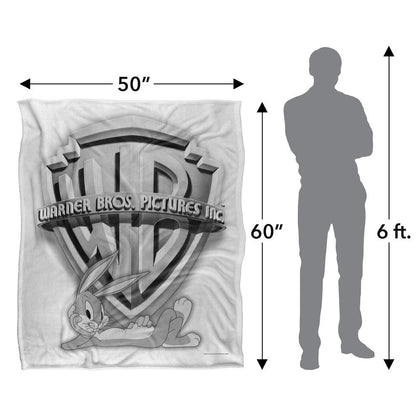 Grey - Pack Shot - Warner Bros Old School Silky Shield Bugs Bunny Soft Touch Blanket