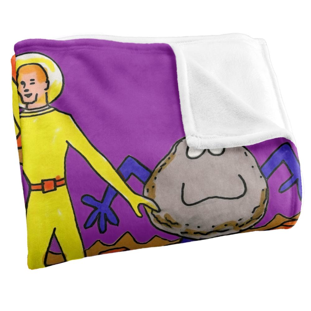 Alpine Purple-Orange - Side - Jim Henson Signature Collection Spaceman Dancing Silky Supersoft Blanket