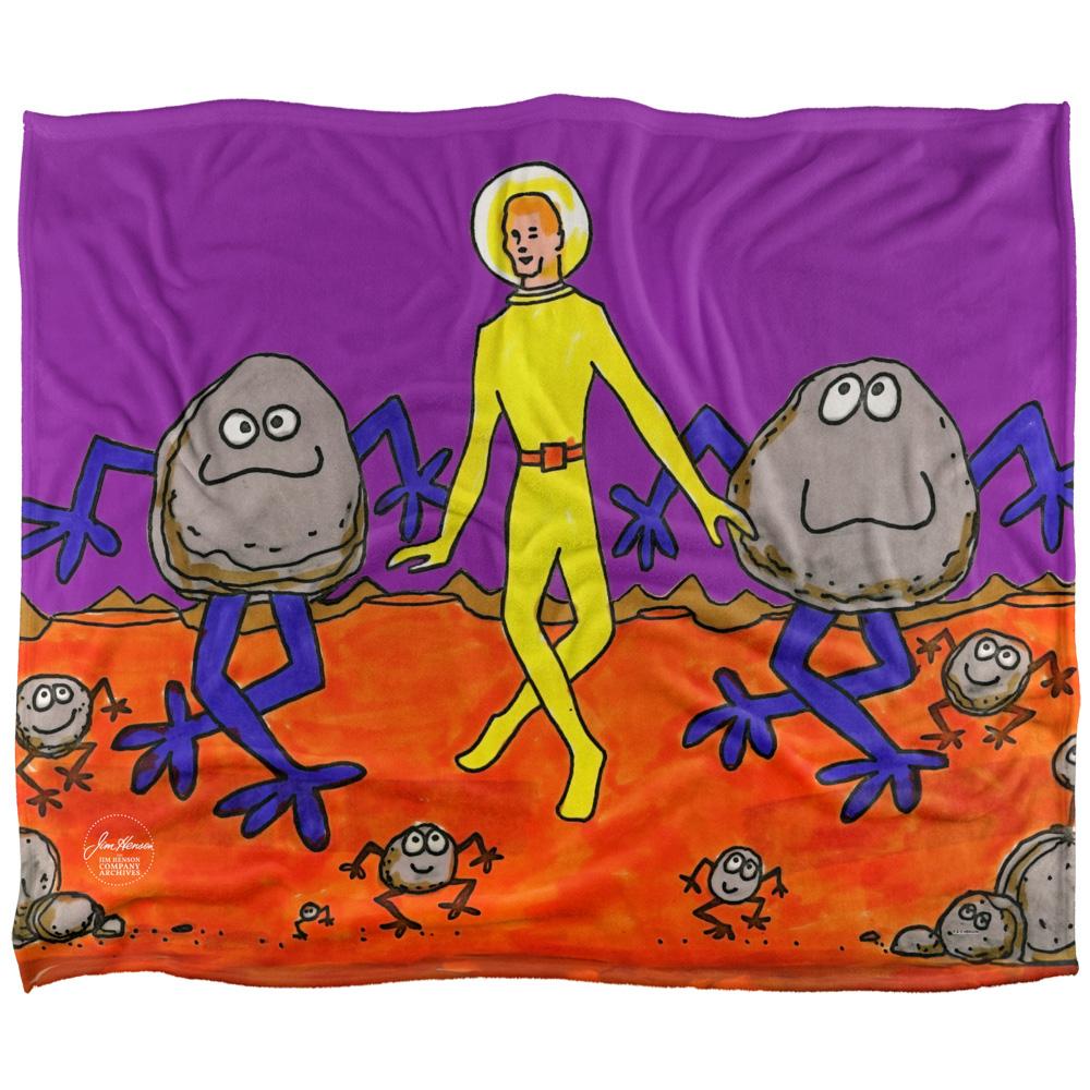 Alpine Purple-Orange - Front - Jim Henson Signature Collection Spaceman Dancing Silky Supersoft Blanket