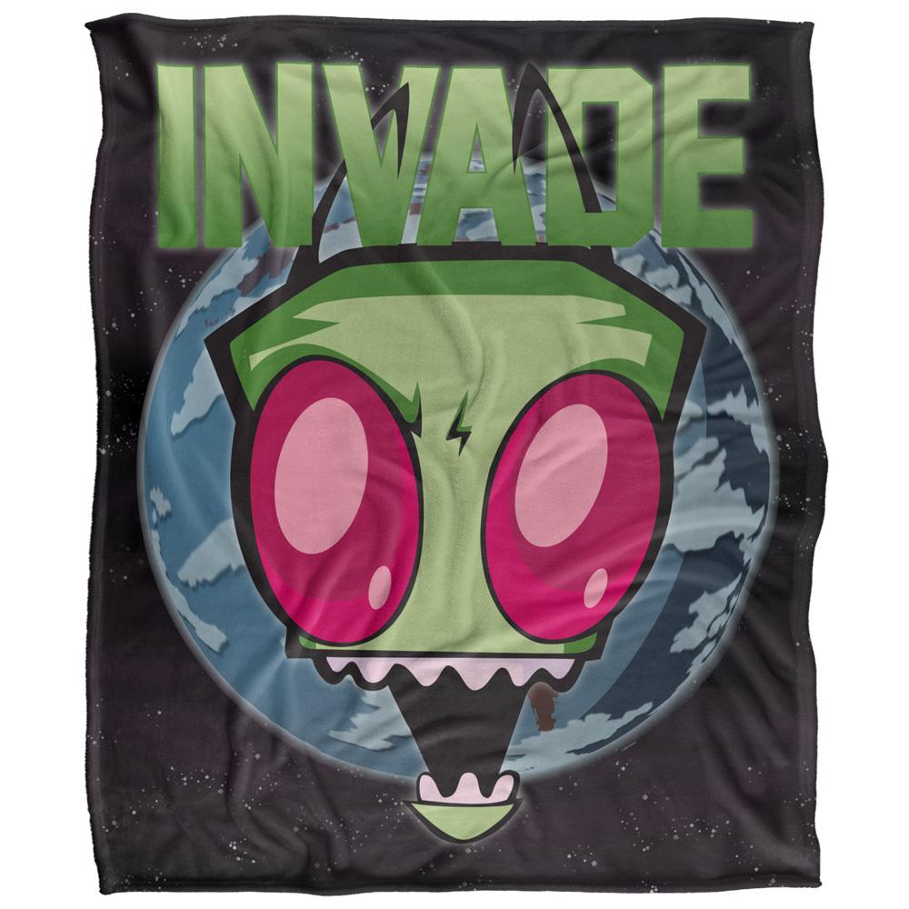 Multicoloured - Front - Invader Zim Invade Silky Supersoft Blanket