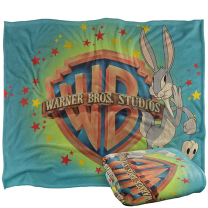 Multicoloured - Back - Warner Bros Silky Coloured Bugs Bunny Supersoft Blanket