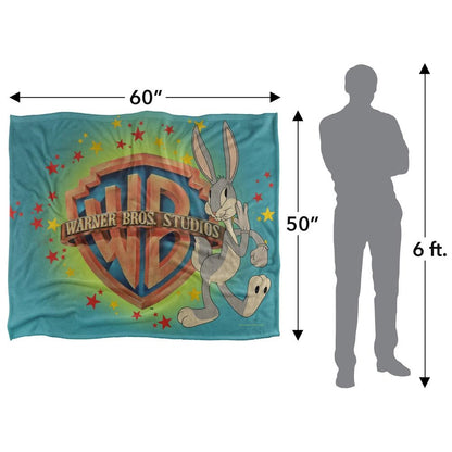 Multicoloured - Pack Shot - Warner Bros Silky Coloured Bugs Bunny Supersoft Blanket