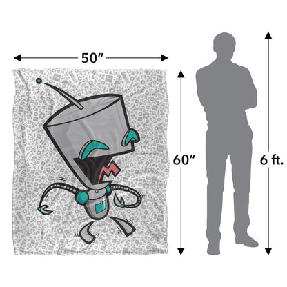 Multicoloured - Pack Shot - Invader Zim Silky Laughing Gir Supersoft Blanket
