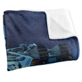 Blue-Silver-Yellow - Side - Back To The Future Silky Delorean Supersoft Blanket