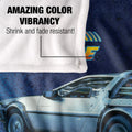 Blue-Silver-Yellow - Lifestyle - Back To The Future Silky Delorean Supersoft Blanket