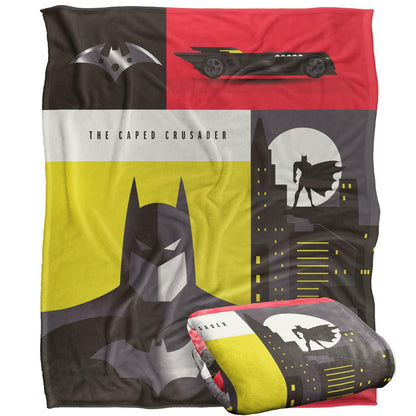 Black-Red-Yellow - Back - Batman Silky Icons Soft Touch Blanket