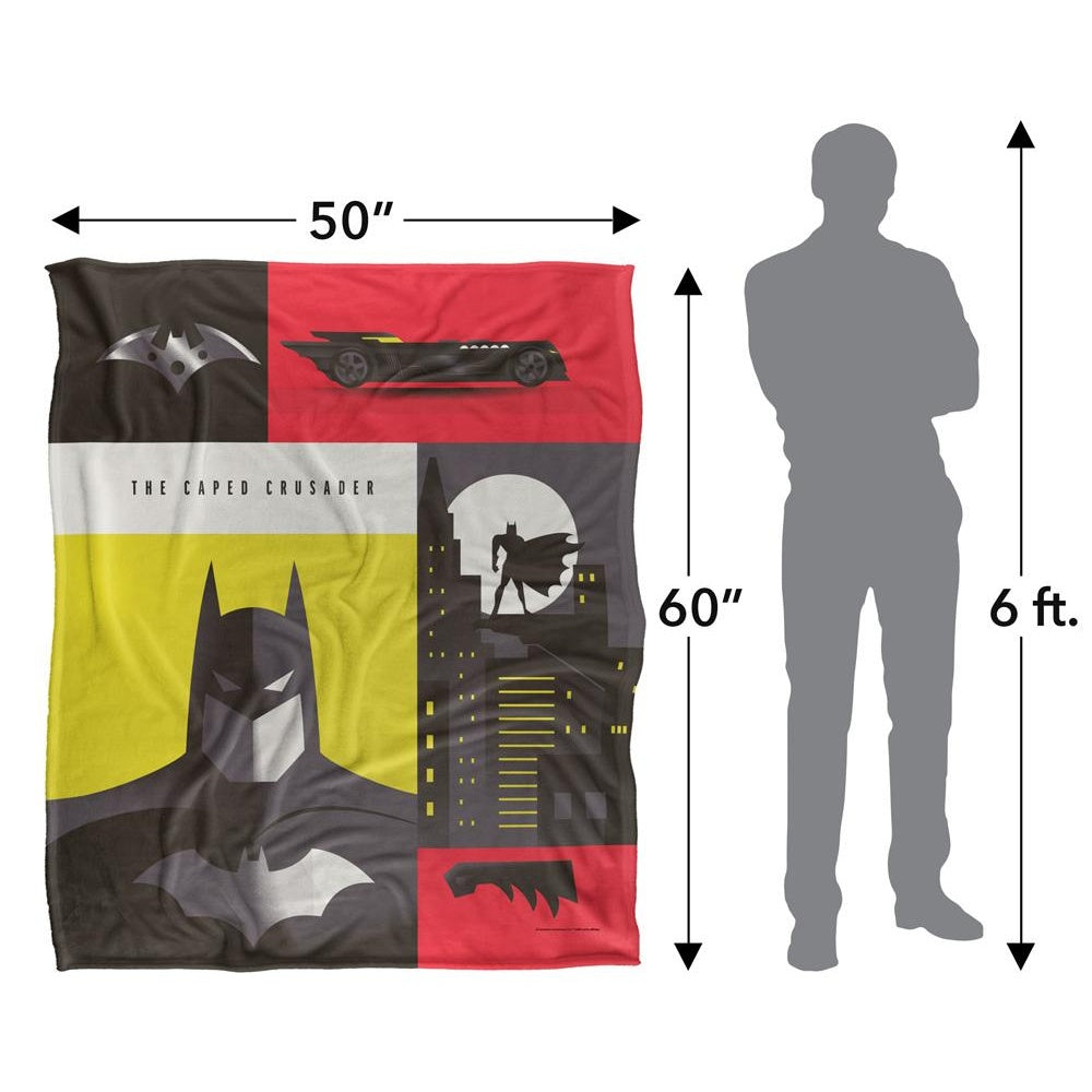 Black-Red-Yellow - Pack Shot - Batman Silky Icons Soft Touch Blanket