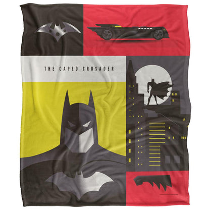 Black-Red-Yellow - Front - Batman Silky Icons Soft Touch Blanket