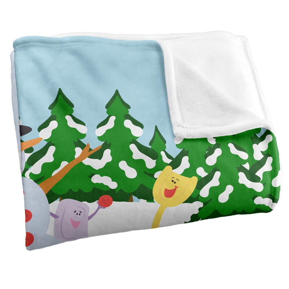 Multicoloured - Side - Blue´s Clues Silky Landscape Blue Winter Supersoft Blanket