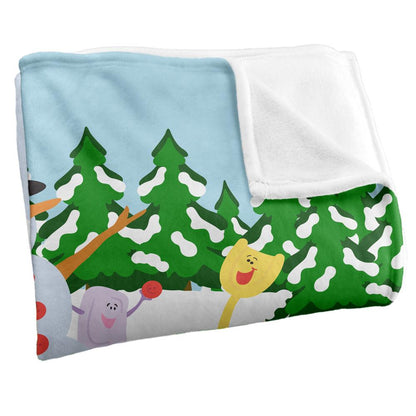 Multicoloured - Side - Blue´s Clues Silky Landscape Blue Winter Supersoft Blanket