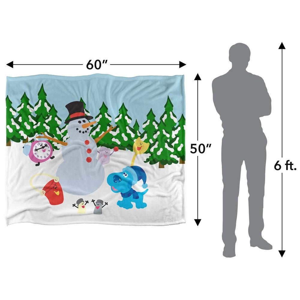 Multicoloured - Pack Shot - Blue´s Clues Silky Landscape Blue Winter Supersoft Blanket