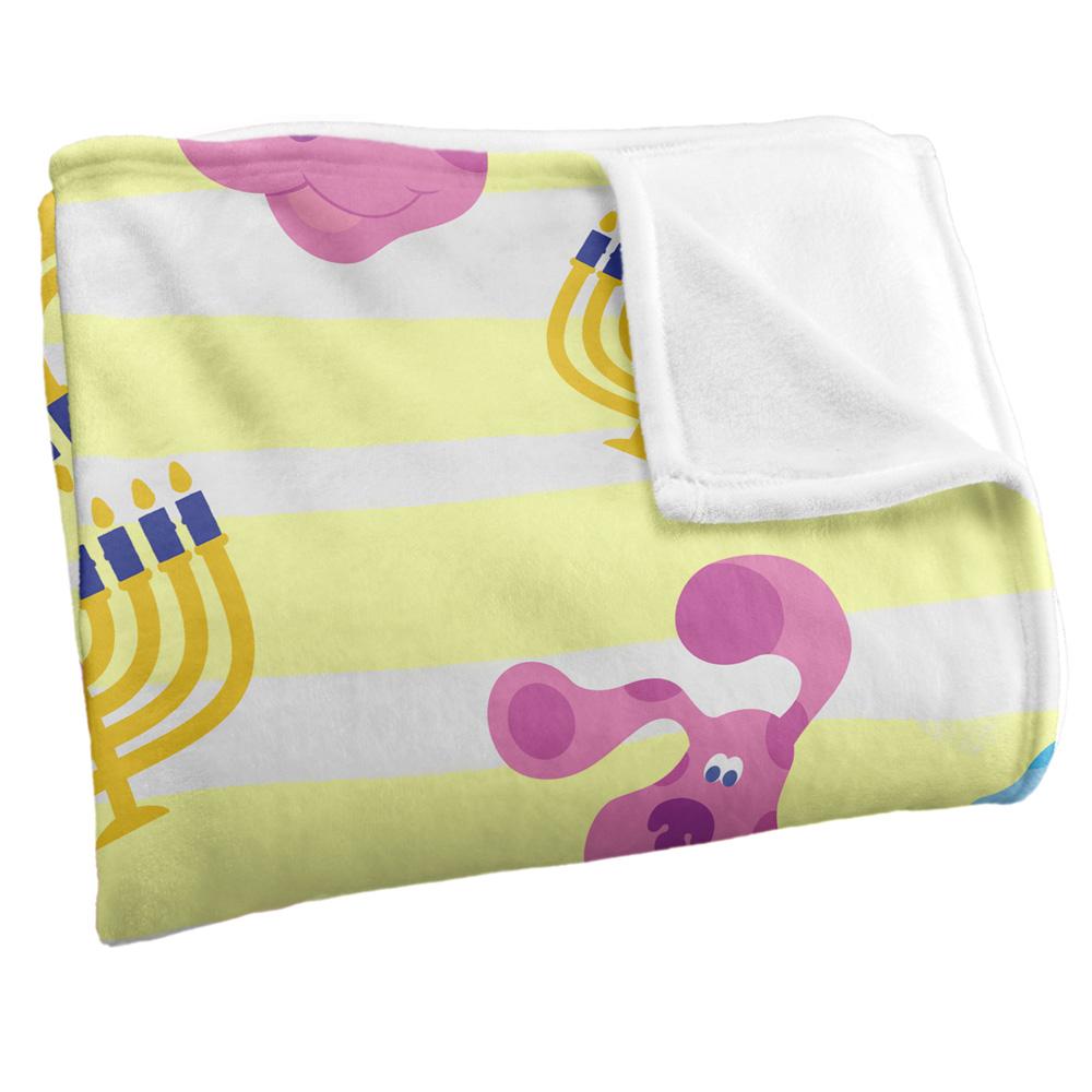 Multicoloured - Side - Blue´s Clues Silky Patterned Blue Hanukkah Supersoft Blanket