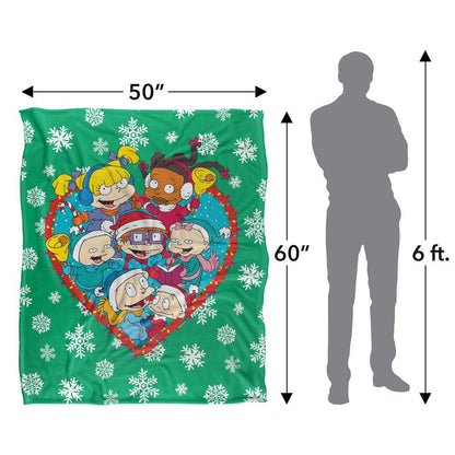 Multicoloured - Side - Rugrats Silky Group Christmas Supersoft Blanket