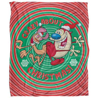 Multicoloured - Front - Ren & Stimpy Crazy About Christmas Silky Supersoft Blanket