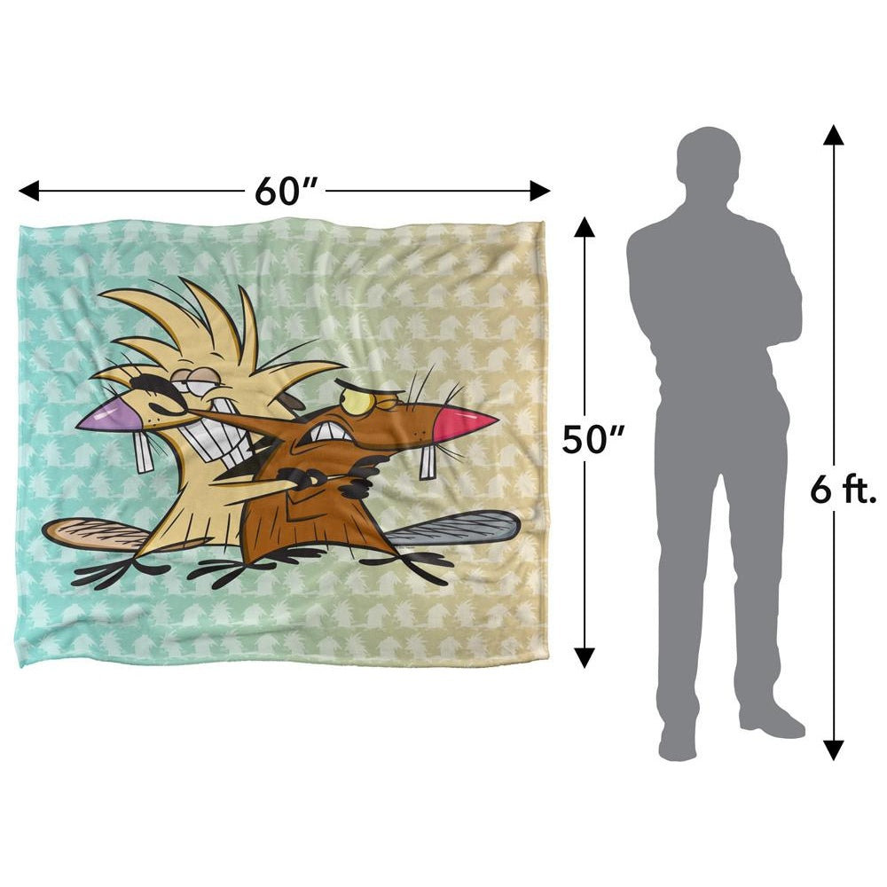 Multicoloured - Pack Shot - The Angry Beavers Silky Supersoft Blanket